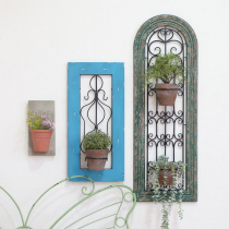 American vintage old outdoor open-air flower stand courtyard garden decoration balcony wall decoration shop decoration