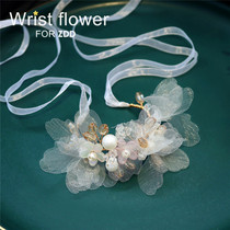 Bride wrist flower Bridesmaid sister hand flower Mori department Fairy beauty Wedding gift Children dance performance hand tied flowers
