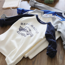 21 years Spring and Autumn boy shoulder sleeve car print long sleeve T-shirt grinding cotton slim thick base shirt