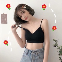 (2 pieces of package) Pull the chest and taste of girl students with no steel ring with chest hoists wrapped with a small vest