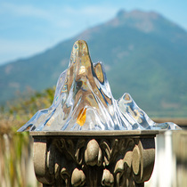 Leaf transparent resin rockery ornaments Hotel lobby Teahouse Model room Guest blessing hall office desktop soft decoration