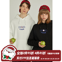 square houlest new spring printed cotton hooded sweater Korean loose thin velvet couple top