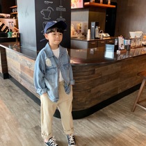 Boy denim jacket Spring and Autumn new childrens clothing childrens clothing Primary School students fashion foreign style casual jacket