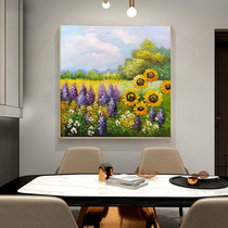 Little Kwai Garden original pure hand-painted oil painting thick paint garden landscape restaurant porch decorative painting bedroom hanging painting