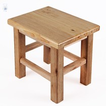 Bathroom wooden four-legged stool anti-corrosion wood household stool Oak square stool Wooden board small bench Solid wood orange waterproof wood