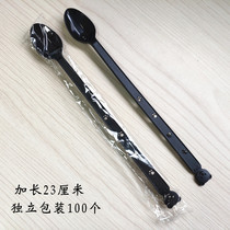 Long handle fruit tea spoon plastic lengthened roast fairy grass milk tea independent packaging ice cream thickened spoon disposable
