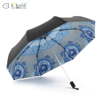 kobold ku bo blue-and-white porcelain with the series ultra-light UV umbrellas female tri-fold rain or shine dual-use umbrella