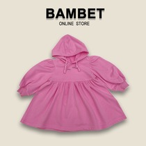 Italy BAMBET childrens clothing 2021 autumn girls dress bubble sleeve hooded long sleeve sweater winter skirt