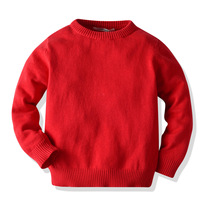 Boys 2020 red sweater childrens thin sweater womens thin low neck base shirt 1-3 years old girls round neck shirt