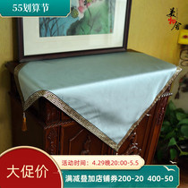 Chinese style tea table cloth waterproof European style cloth art square table cloth bed head cabinet cover cloth blue pure color meeting table cloth