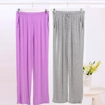 Spring summer and autumn womens pajamas home trousers modal thin casual plus size morning pants yoga loose square dance