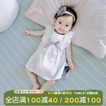 Girl Sleeping Dress Summer Thin Little Girl Princess Baby Girls Home Conjoined Children Sleepwear Vest Skirt Summer