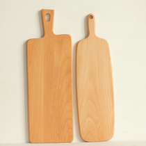 Creative Japanese beech bread plate with handle cutting board chopping board sushi plate snack plate baking cake unpainted tray
