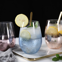 ins Wind egg-shaped lead-free glass cup ice cream fruit juice cup cold drink cup large capacity water Cup mousse Milk Cup