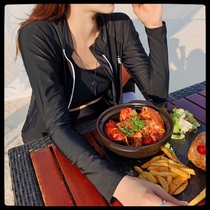 Long-sleeved bikini three-piece sunscreen snorkeling quick-drying split diving swimsuit female Korean ins surfing jellyfish suit