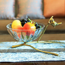 European-style home living room household glass fruit plate modern creative coffee table ornaments large fruit bowl dry fruit plate