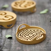 Pure copper gold-plated ancient method double ear fragrance seal mold powder incense powder incense printing ash ash ash ash pressure to beat incense extension Incense Road tools incense tools.