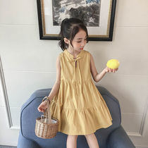 Girls dress summer dress 2022 Yangtze Han Edition in the large child sleeveless vest dress open shoulder princess skirt childrens skirt