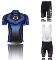 2014 black and blue cycling suit FOX Tour de France short-sleeved cycling suit overalls cycling pants outdoor roller skating clothing