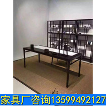 New Chinese Style Board Room Hotel Beauty Salon Furniture Office Computer Desk Writing Table Solid Wood Desk Zen book room