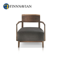 FINNNAVIAN Italian modern minimalist WILMA sofa chair armrest living room casual chair Black Walnut