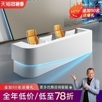 Minimalist Modern Company Roast Lacquer Front Office Fashion Special-shaped Reception Desk Consulting Desk Guest House Creative Welcome Cashier table