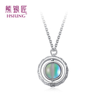 Silver bear silversmith silver necklace female knot love with silver jewelry imitation crystal bead pendant pendant choker Tanabata Valentines Day
