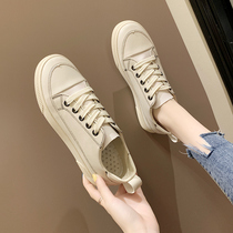 Girl white shoes female spring and autumn 2021 new soft leather students Joker Japanese ins Tide Net red Leisure board shoes
