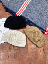 Watermelon leather hat handmade landlord hat Tide mens and womens short knitted coarse wool monk hat Yabu hat