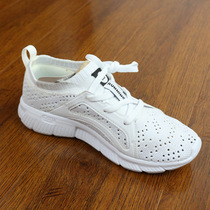 Childrens sports shoes pure white knitted mesh upper lace-up low shock absorption Sports childrens shoes SD915