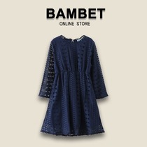 Italian BAMBET2021 autumn girl long dress lace childrens clothing long sleeve princess dress
