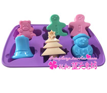XJ118 Silicone Cake Mold Baking Mold Bear Christmas Mold Combination Mold