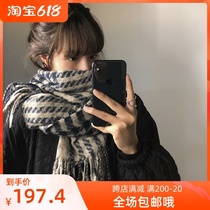 Japan ZD Winter New Thousand-bird Imitation Cashmere Scarves 100 Lapped Shawl for Warm Surrounding Neck