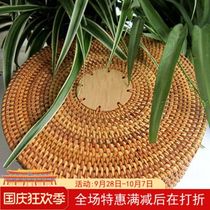 Vietnam new imported autumn Rattan woven big round box Puer tea double cake storage box decoration gift packaging box