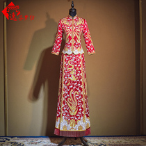 Dragon and phoenix coat bride 2021 spring and summer new Chinese wedding dress Wedding toast dress Xiuhe dress Xiufu Cheongsam