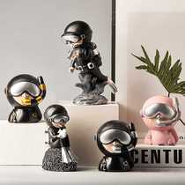 Diver resin model whale dolphin bookshelf decorations office desktop ornaments diver ornaments