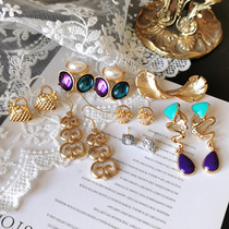 vintage overseas custom antiques modern replica Joker Enamel pearl gold-plated anti-allergic earrings