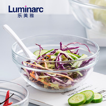Lome Ya glass bowl salad fruit transparent home heat-resistant thick soup bowl instant noodles eating cereal noodles bowl Small