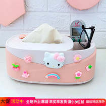 Cartoon creative living room home drawing paper box Nordic girl ins Wind bedroom cute multifunctional paper towel storage box