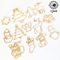 miss Xiaochen diy crystal epoxy uv resin glue Christmas metal border Elk Christmas tree bells