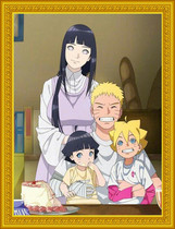 Line embroidered animation cross stitch Naruto Naruto Naruto Hinata Family Fu Bo living room bedroom dormitory gift