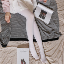 Japanese milk white pantyhose spring and autumn 120D high elastic velvet pastel panties stockings