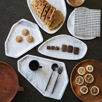 ladylike irregular natural marble tray Nordic Western plate jewelry storage tray living room ornaments