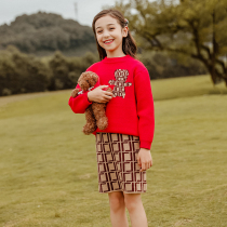 Girls' Western style suit dress knitted 2022 new winter fashion internet famous children's clothes spring autumn girls clothes