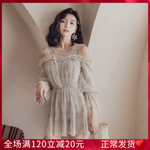Fairy Fan lace with slim cover size Chest Conservative Long Sleeve Bubble Hot Spring Thai Resort Dress Conjoined Swimsuit Woman