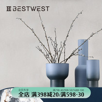 BEST WEST Geometric Creative Ceramic Vase Ornaments Modern Simple Model Room Living Room Soft Decorations Luxury
