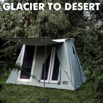 GTD Self Driving Camping Large Family Four Tent Outdoor Camping Day Style Arched Retro Cotton Tent Rain-proof