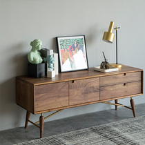 Simple TV cabinet Nordic modern light luxury TV cabinet small household cabinet pure solid wood audio-visual cabinet combination cabinet