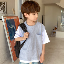 Tide childrens clothing summer cotton short sleeve T-shirt summer thin big boy half sleeve shirt 2021 new boy