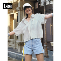 Lee Mall The Same Section 22 Spring Summer New Pint Yellow Green Stripe Female Short Sleeve Shirt Tide LWT002416101-431